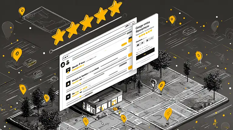An image of a review acting like a giant billboard for a shop